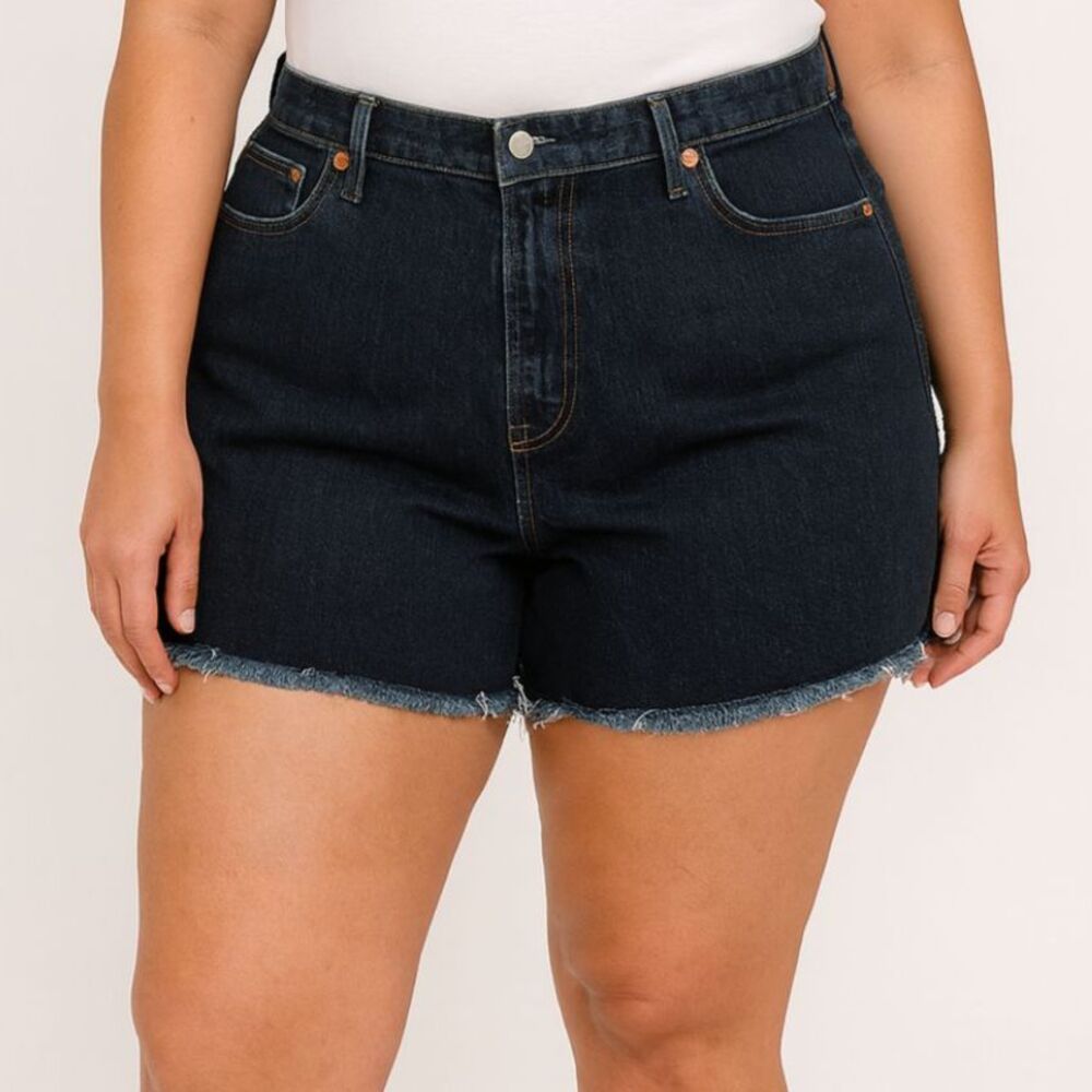 Levi’s Premium 501 Cut-off Shorts Button Fly Raw Hem Dark Wash 18W
